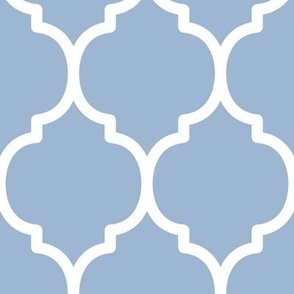 Extra Large Moroccan Tile Pattern - Powder Blue and White