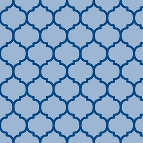 Moroccan Tile Pattern - Powder Blue and Blue