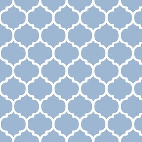 Moroccan Tile Pattern - Powder Blue and White
