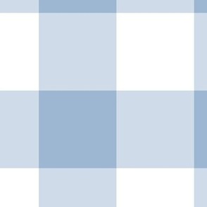 Extra Jumbo Gingham Pattern - Powder Blue and White