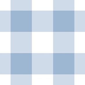 Jumbo Gingham Pattern - Powder Blue and White