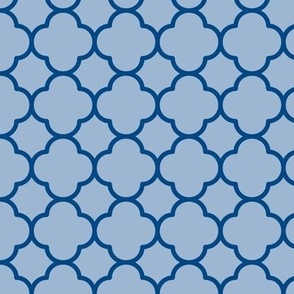 Quatrefoil Pattern - Powder Blue and Blue