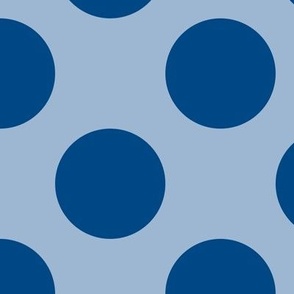 Large Polka Dot Pattern - Powder Blue and Blue