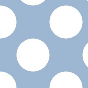 Large Polka Dot Pattern - Powder Blue and White