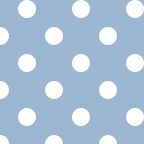 Big Polka Dot Pattern - Powder Blue and White