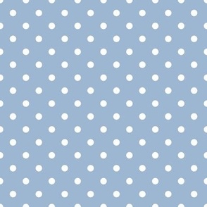 Small Polka Dot Pattern - Powder Blue and White
