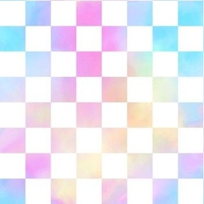 pastel rainbow checker pattern