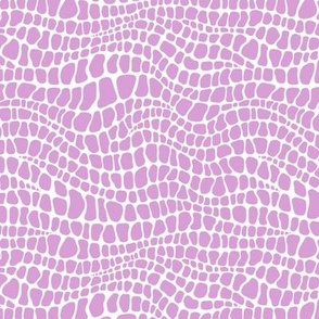 Alligator Pattern - Lilac and White