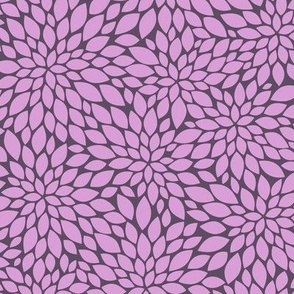 Dahlia Blossoms Pattern - Lilac and Somber Lilac