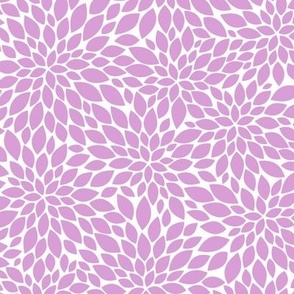 Dahlia Blossoms Pattern - Lilac and White