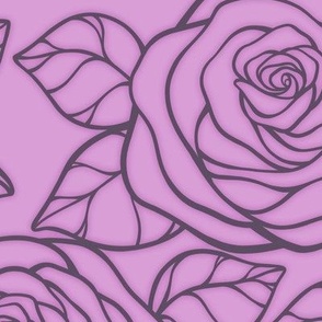 Rose Cutout Pattern - Lilac and Somber Lilac