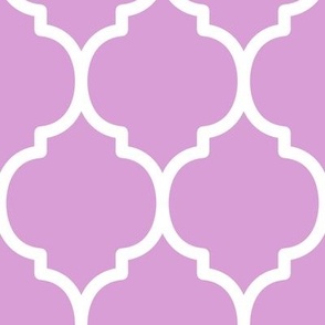 Extra Large Moroccan Tile Pattern - Lilac and White