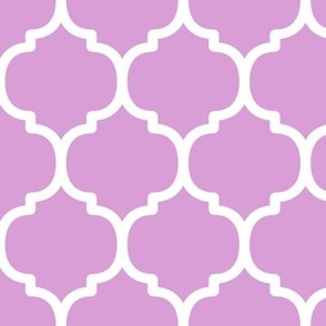 Large Moroccan Tile Pattern - Lilac and White