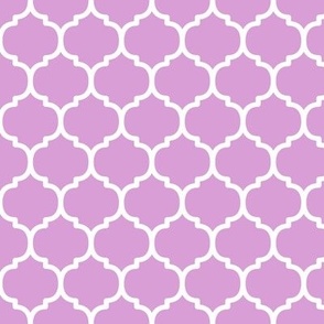 Moroccan Tile Pattern - Lilac and White