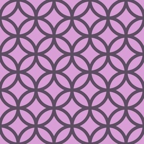 Interlocked Circles Pattern - Lilac and Somber Lilac