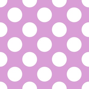Large Polka Dot Pattern - Lilac and White
