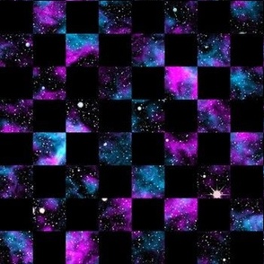 galaxy checker pattern black