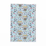 Soap Making Supplies Tea Towel, Blue