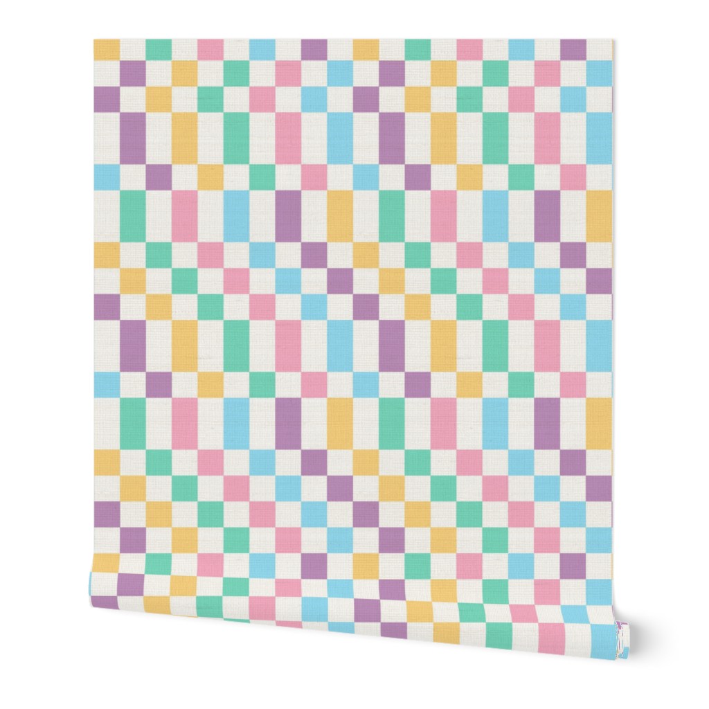 Geometric Colorful Checker Pastel