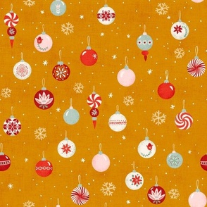 Winter Holiday Ornaments (desert sun gold) medium // Whimsical Wonderland 