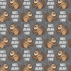 (1" scale) Nuts about you! - Chipmunk valentines - grey - C21