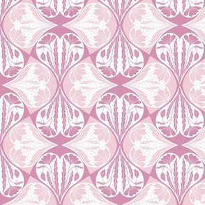 valentine's day heart ogee floral pattern pastel pink