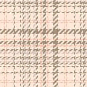 Pink Tan Plaid Fabric, Wallpaper and Home Decor | Spoonflower