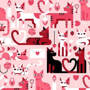 cats and hearts