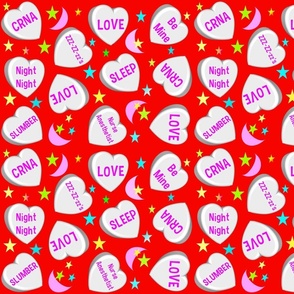 CRNA Candy Hearts Red