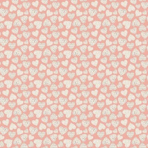 Boho hearts -pink 3.6x3.6