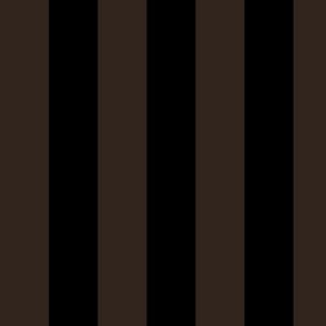 Large Vertical Awning Stripe Pattern - Dark Cocoa and Black