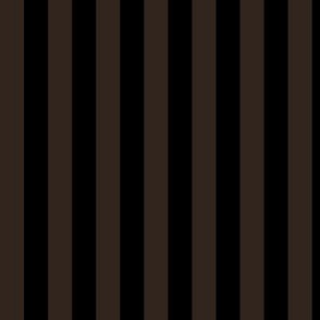 Vertical Awning Stripe Pattern - Dark Cocoa and Black