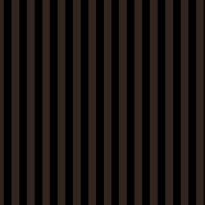Vertical Bengal  Stripe Pattern - Dark Cocoa and Black