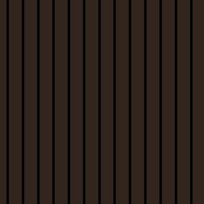Vertical Pin Stripe Pattern - Dark Cocoa and Black