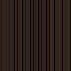 Small Vertical Pin Stripe Pattern - Dark Cocoa and Black