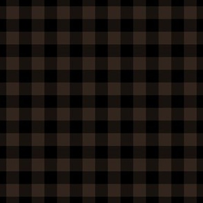 Gingham Pattern - Dark Cocoa and Black