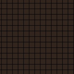 Grid Pattern - Dark Cocoa and Black