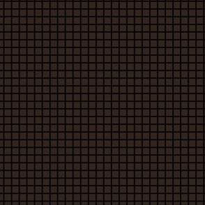 Small Grid Pattern - Dark Cocoa and Black