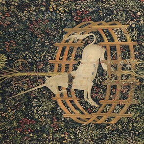 The Unicorn is in Captivity and No Longer Dead - Medieval Tapestry