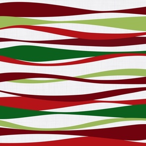 colorful christmas ribbons landscape - xmas fabric