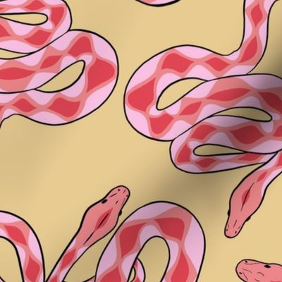 Snakes- Pink and Custard - MEDIUM