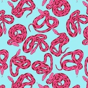 Snakes - Pink and Aqua - TINY