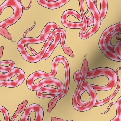 Snakes - Pink and Custard - SMALL