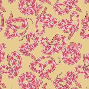 Snakes- Pink and Custard - TINY