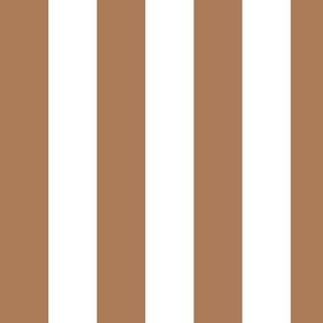 Large Vertical Awning Stripe Pattern - Almond and White