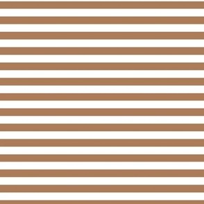 Horizontal Bengal Stripe Pattern - Almond and White