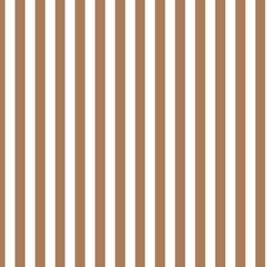 Vertical Bengal Stripe Pattern - Almond and White