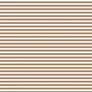 Small Horizontal Bengal Stripe Pattern - Almond and White