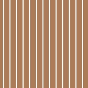 Vertical Pin Stripe Pattern - Almond and White