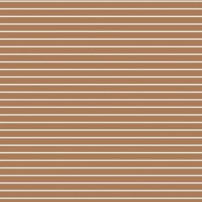 Small Horizontal Pin Stripe Pattern - Almond and White
